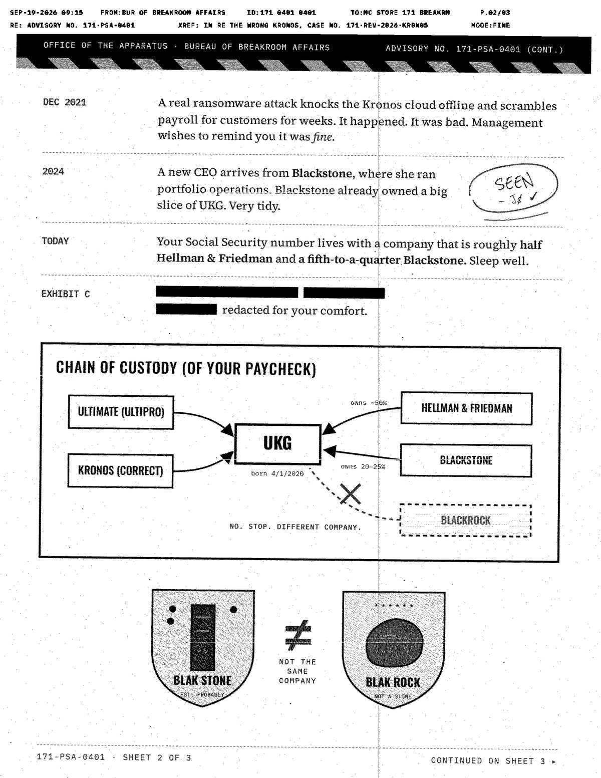 Advisory 171-PSA-0401, fax page 2 of 3